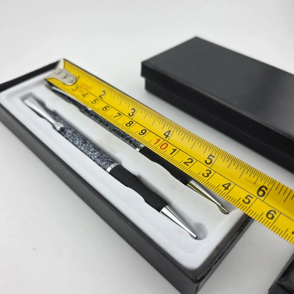 Swiss Scribe Ballpoint Pen Pencil Set of 2 2-Pack Gift Boxed Granite GOOD Desk